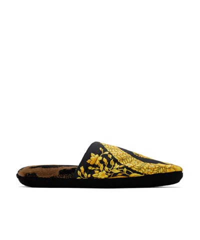 Versace Open-heeled Slippers In Black