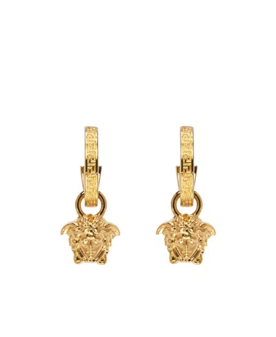 Versace Open-loop Earrings In Yellow