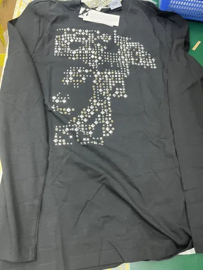 Versace Open-necked Black Shirt In Gray