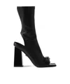 Versace Open Toe Ankle Boots In Black