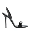 Versace Open Toe High Heel Sandals In Black