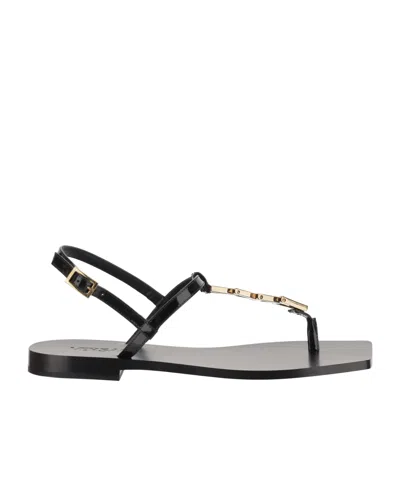 Versace Open-toed Flat Sandals In Black