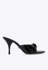 Versace Opera Bow Ballet Mules In Patent Leather In Black