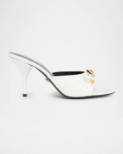 Versace Opera Bow Ballet Mules In Patent Leather In Multi