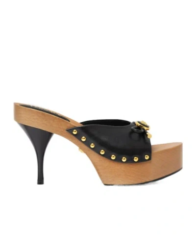 Versace Opera Bow Clogs In Black