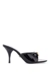 Versace Opera Bow Ballet Mules In Patent Leather In Black
