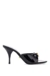 Versace Opera Bow Ballet Mules In Patent Leather In Black- Gold (black)