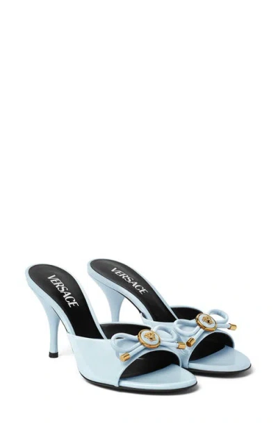 Versace Opera Bow Slide Sandal In Blue