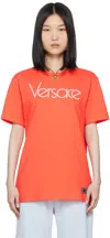 Versace 1978 Re-edition Logo T-shirt In 2r440 Coral White