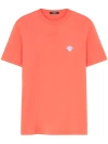 Versace Orange Medusa-embroidered Cotton T-shirt