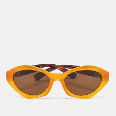 Versace Orange/black Mod.4334 Medusa Oval Sunglasses In Brown