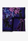 Versace Orchid Barocco Print Scarf In Multicolor