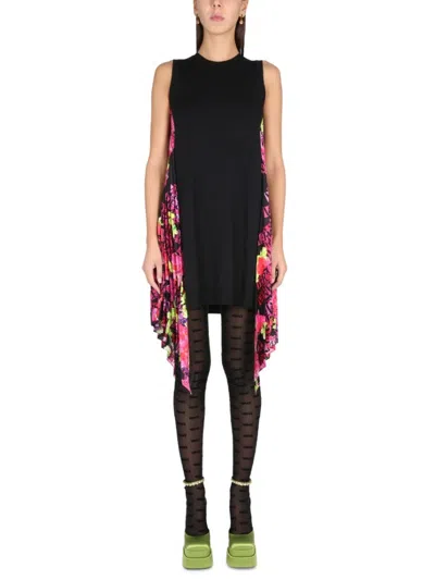VERSACE ORCHID LOGO DRESS