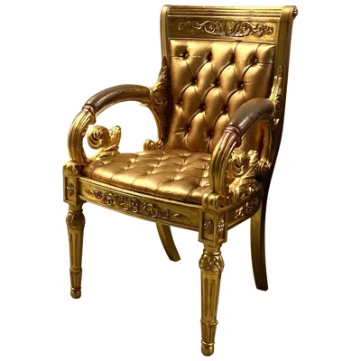 Pre-owned Versace Original Vanitas Gilt, Hand-carved Armchair, Gianni , 1994 In Gold
