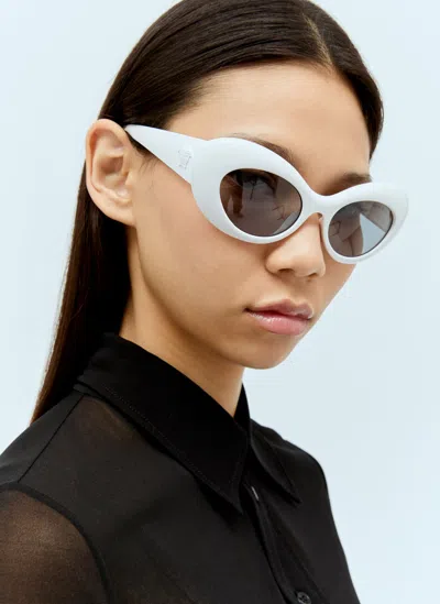 Versace Oval Cat-eye Sunglasses In White