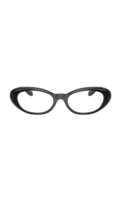 Versace Oval Eyeglasses In Black
