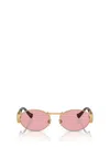 Versace Womens Gold Ve2264 Oval-frame Metal Sunglasses In 100284
