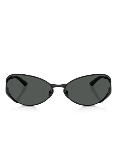 Versace Oval-frame Sunglasses In Green