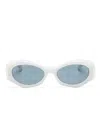 Versace Oval-frame Sunglasses In 白色