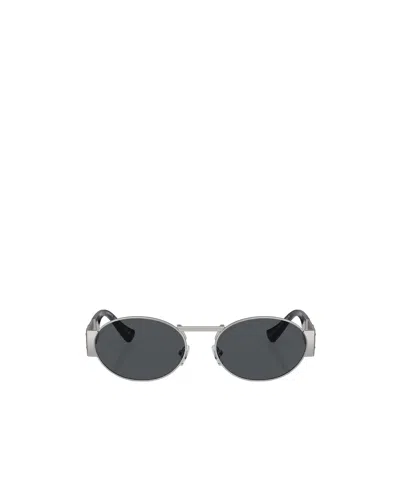Versace Oval-frame Sunglasses In Black