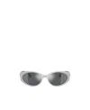 Versace Oval Frame Sunglasses In Gray