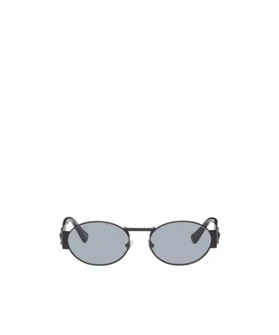 Versace Oval Frame Sunglasses In Gray