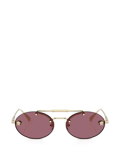 Versace Oval-frame Sunglasses In Pink
