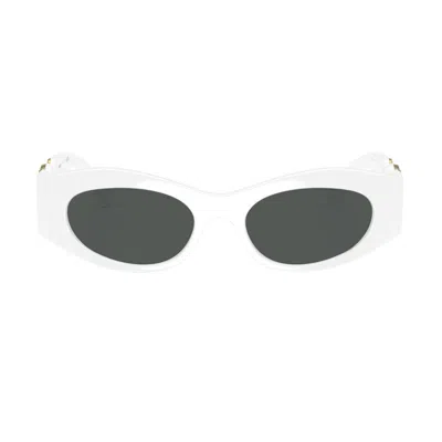 Versace Oval Full Rim Sunglasses In White