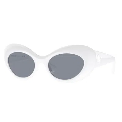 Versace Oval Full Rim, With A Havana Frame And Dark Brown Lens. In White