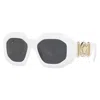 Versace Oval Full Rim, With A White Frame And Dark Grey Lens.