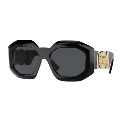 Versace Oval Full Rim, With A White Frame And Dark Grey Lens.
