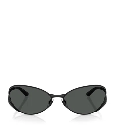 Versace Oval Sunglasses In Black