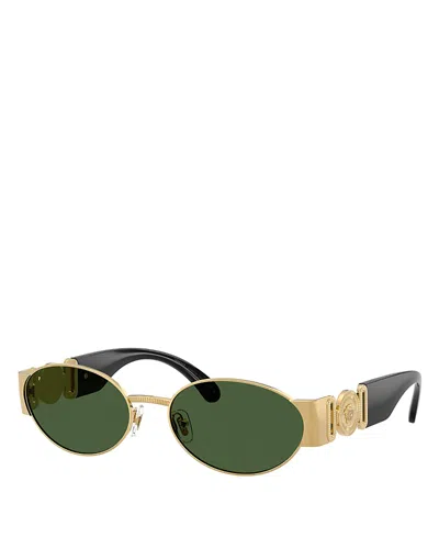Versace Oval Sunglasses, 56mm In Metallic