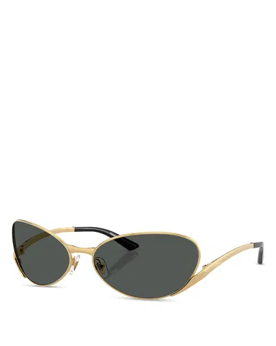Versace Signature Oval Sunglasses In Black+gold