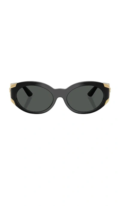 Versace Oval Sunglasses In Black