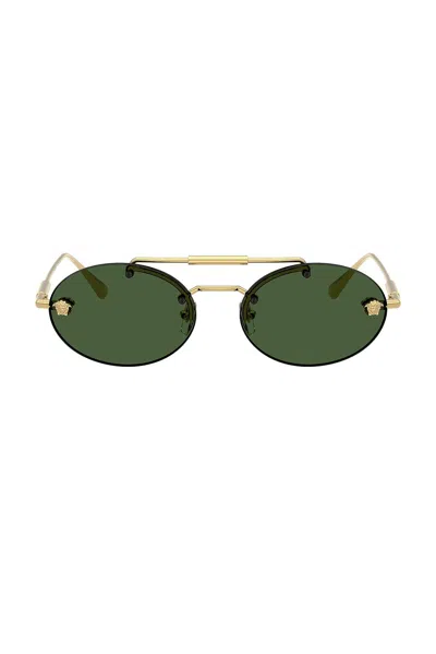 Versace Oval Sunglasses In Gold