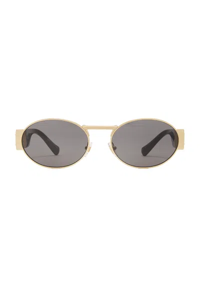 Versace Oval Sunglasses In Matte Gold