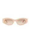 Versace Oval Sunglasses In Nude