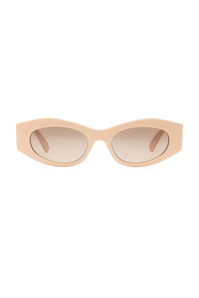 Versace Oval Sunglasses In Nude