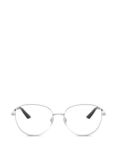 Versace Oval-frame Glasses In Silver