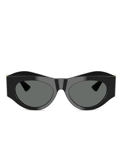 Versace Oval-frame Sunglasses In Black
