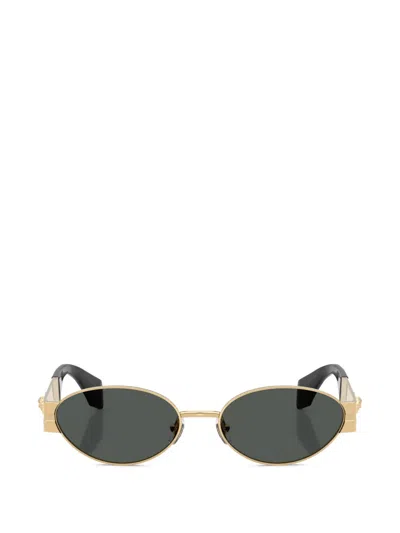 Versace Oval-frame Sunglasses In Metallic