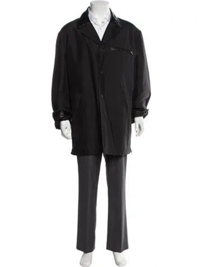 Pre-owned Versace Overcoat In Black