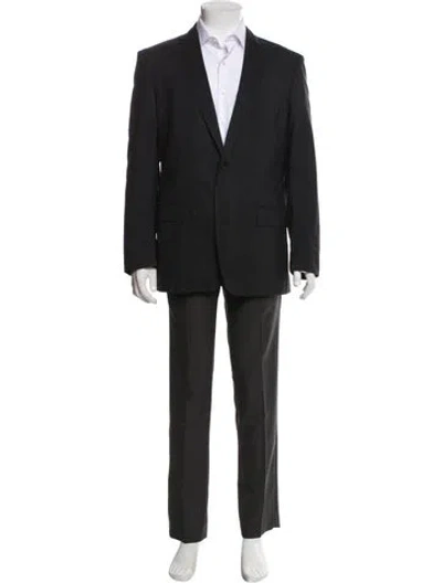 Pre-owned Versace Overcoat In Black