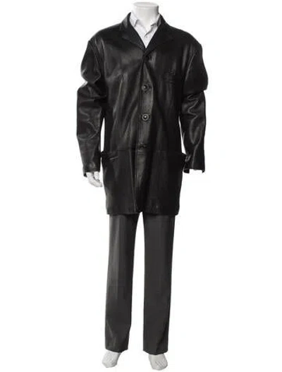 Pre-owned Versace Overcoat In Gray