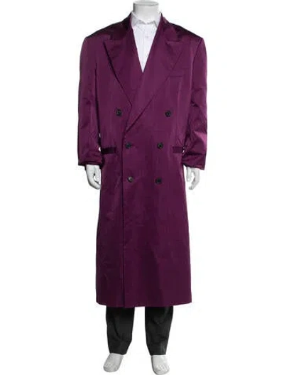 Pre-owned Versace Overcoat In Purple