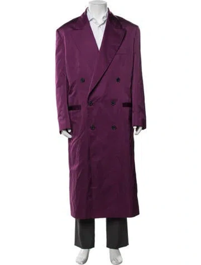 Pre-owned Versace Overcoat W/ Tags In Purple