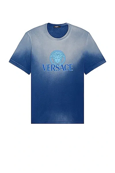 Versace Overdye T-shirt In Royal Blue