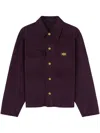 Versace Overdyed Cotton Canvas Chore Jacket In Red