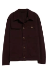 Versace Overdyed Cotton Canvas Chore Jacket In Dark Aubergine